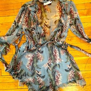 Zimmermann floral play suit silk